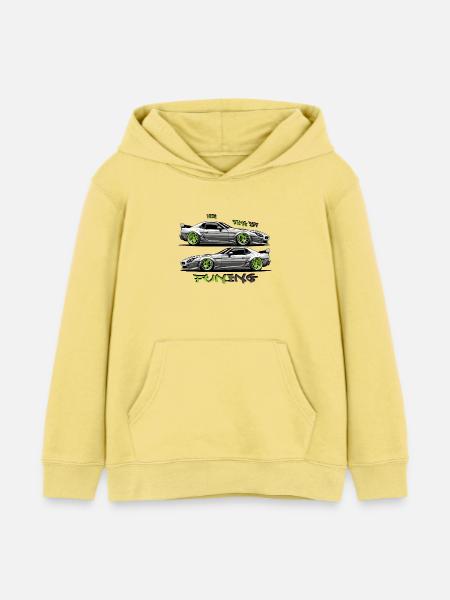 Mein Ding ist Tuning - Kinder Organic Hoodie Mini Cruiser von Stanley/Stella - Gelb Viva 