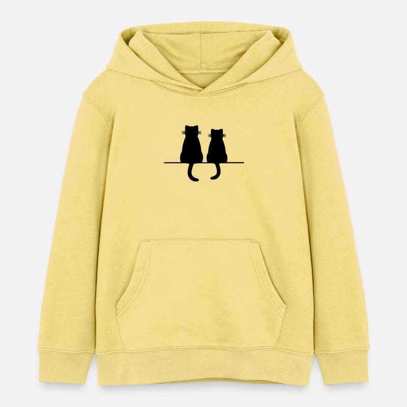 Cadeau d'amour d'amitié de chat de chats de chat - Sweat à capuche enfant bio Stanley/Stella - jaune viva 