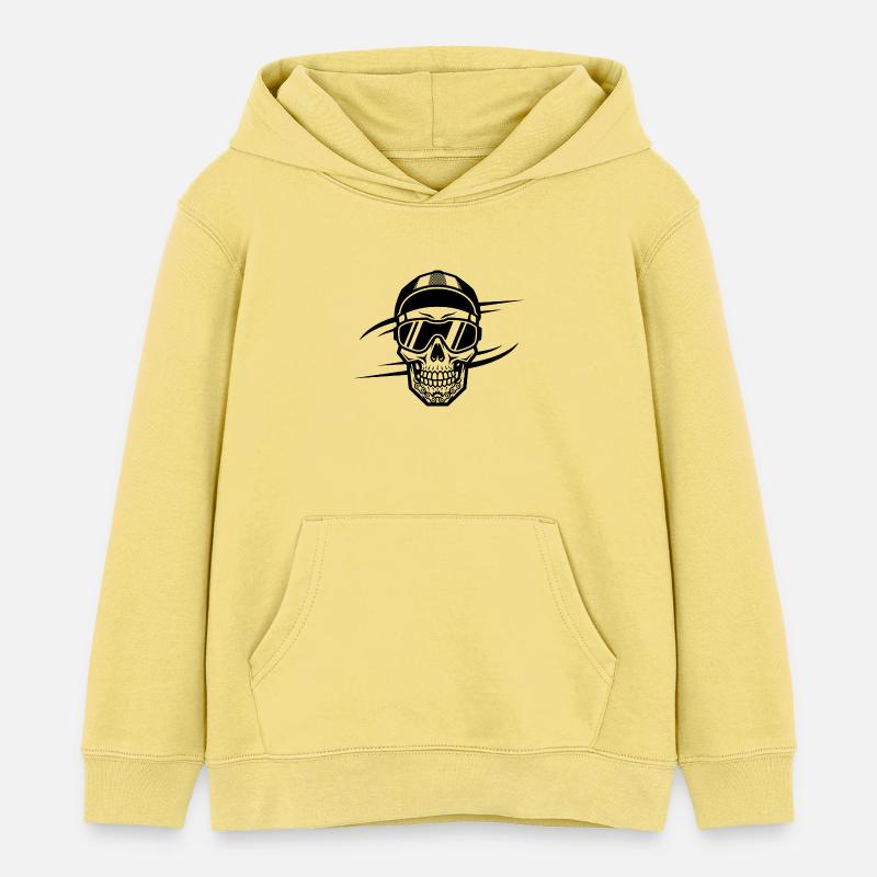 Skull Bicycle VTT VTT Conception de VTT - Sweat à capuche enfant bio Stanley/Stella - jaune viva 