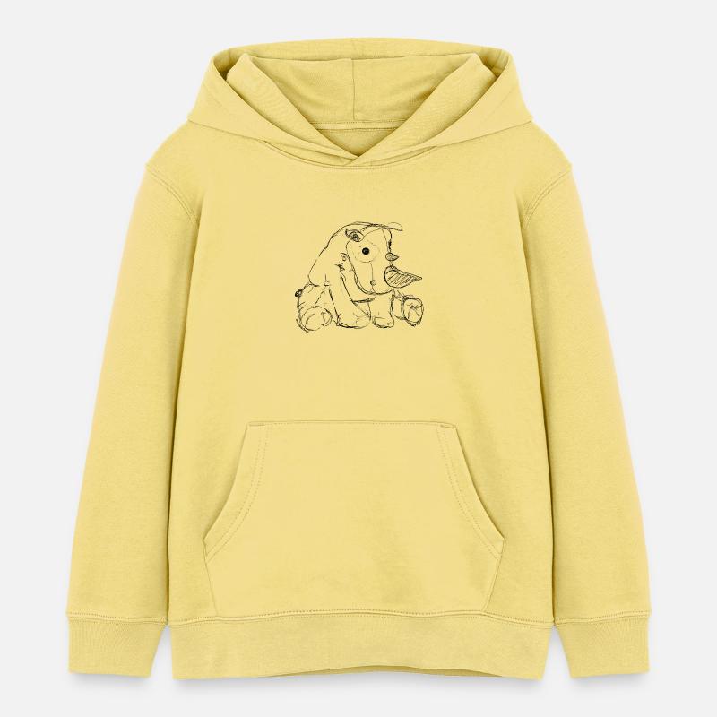 Rhinocéros - Sweat à capuche enfant bio Stanley/Stella - jaune viva
