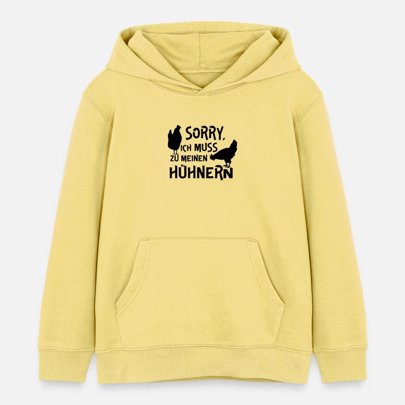Fans de poulet - Coq - Coq - Poulet fleur - Bio - Sweat à capuche enfant bio Stanley/Stella - jaune viva 
