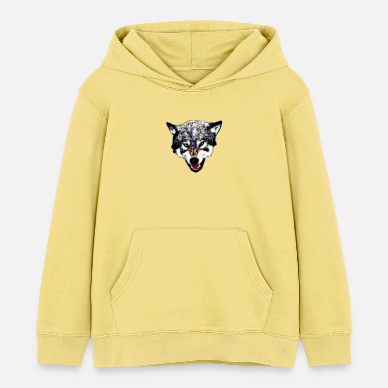 Loup - Sweat à capuche enfant bio Stanley/Stella - jaune viva 