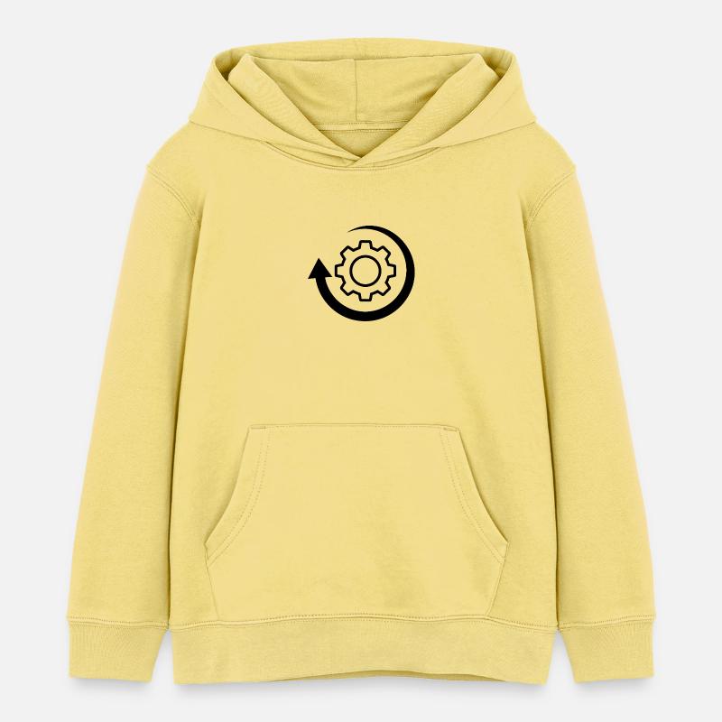 Image du logo de la roue de rotation - Sweat à capuche enfant bio Stanley/Stella - jaune viva 