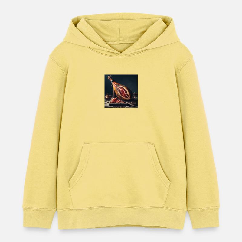 Cuisse de jambon serrano - Sweat à capuche enfant bio Stanley/Stella - jaune viva 