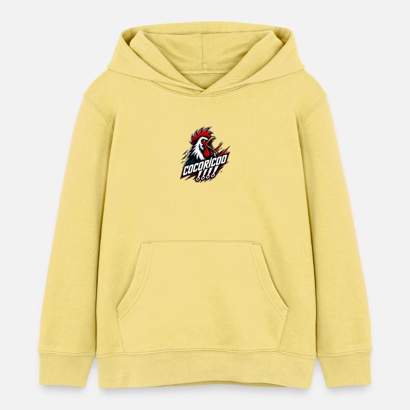 Supporter français emblème coq hurlant - Sweat à capuche enfant bio Stanley/Stella - jaune viva