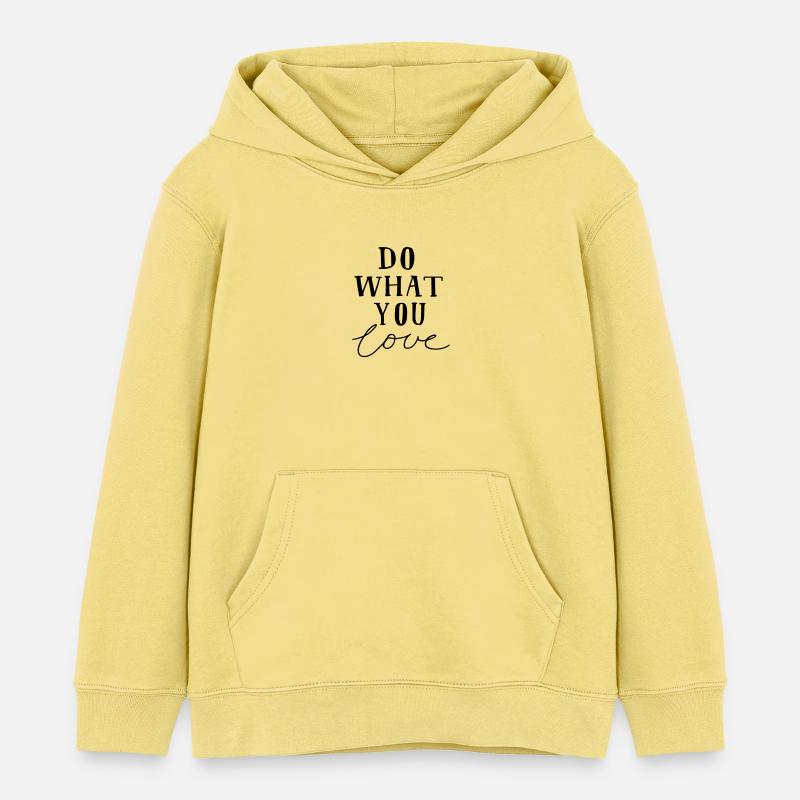 Faites ce que vous aimez - Sweat à capuche enfant bio Stanley/Stella - jaune viva