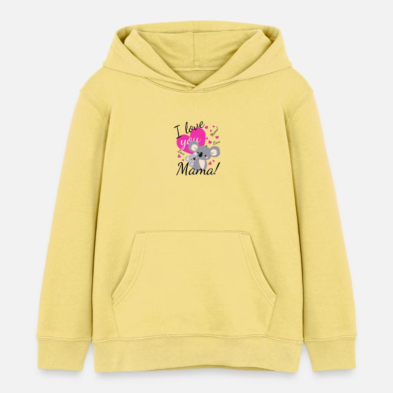 Doux koala amour pour maman - Sweat à capuche enfant bio Stanley/Stella - jaune viva 