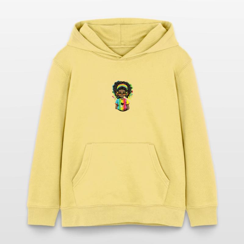 Leuchtender Reggae-Pullover mit Rainbow-Design Kinder Organic Hoodie Mini Cruiser von Stanley/Stella