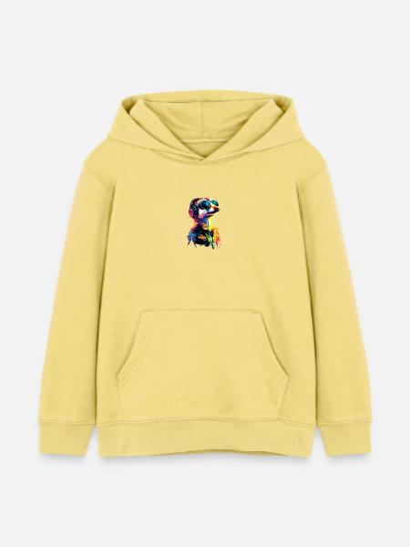 Erdmännchen Sonnenbrille Bunt Süßes Erdmännchen - Kinder Organic Hoodie Mini Cruiser von Stanley/Stella - Gelb Viva