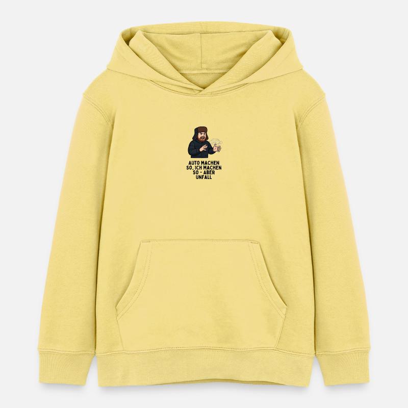 Auto machen so ich machen so - aber Unfall - Kinder Organic Hoodie Mini Cruiser von Stanley/Stella - Gelb Viva