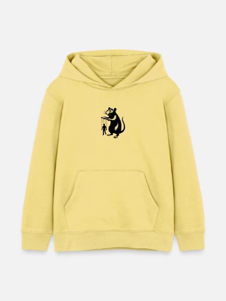 Ratte mit Mensch als Marionette - Kinder Organic Hoodie Mini Cruiser von Stanley/Stella - Gelb Viva