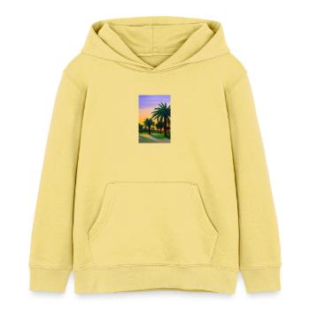 Arabische Wüste - Kinder Organic Hoodie Mini Cruiser von Stanley/Stella - Gelb Viva  - Vorne - AI Model Kid Male (0cm)