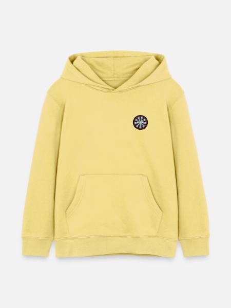 Dartscheibe bestickt - Kinder Organic Hoodie Mini Cruiser von Stanley/Stella - Gelb Viva