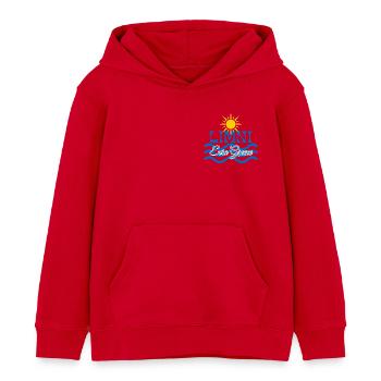 Limni Evia Sun Waves - Kids Organic Hoodie by Stanley/Stella - red - Front - AI Model Kid Male (0cm)