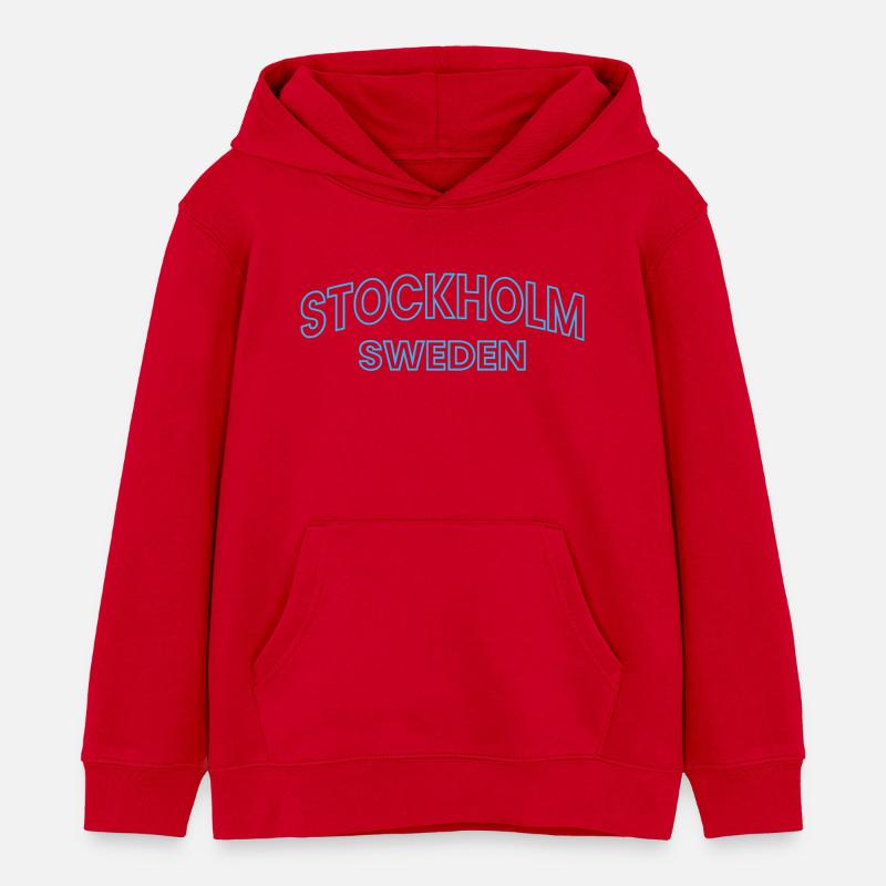 Profil néon de Stockholm Suède - Sweat à capuche enfant bio Stanley/Stella - rouge