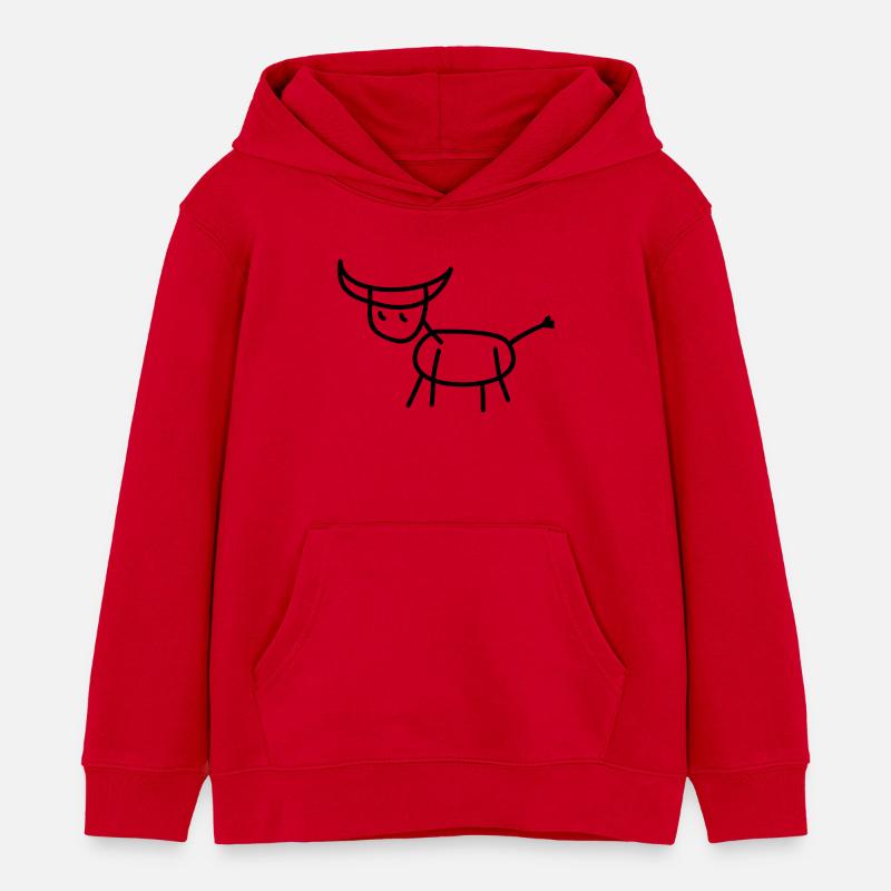 Kinderzeichnungen: Stier - Sweat à capuche enfant bio Stanley/Stella - rouge