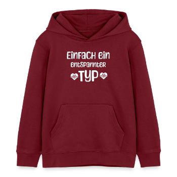 Entspannter Typ - Kinder Organic Hoodie Mini Cruiser von Stanley/Stella - Burgunderrot - Vorne - AI Model Kid Female (0cm)