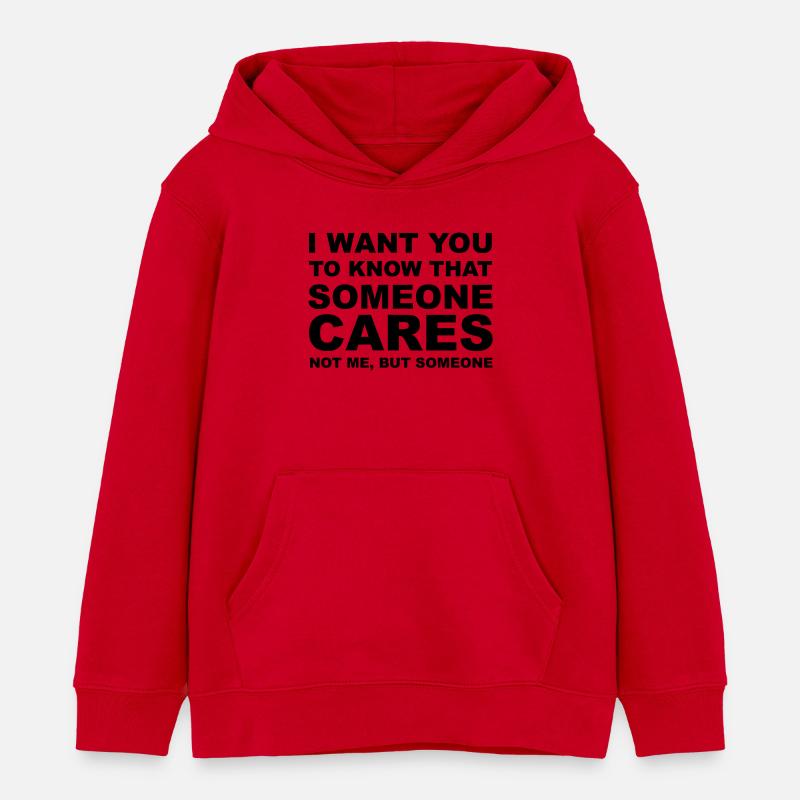 I don't care - Sweat à capuche enfant bio Stanley/Stella - rouge