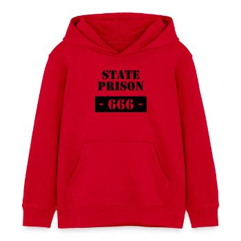 State Prison - 666 - Sweat à capuche enfant bio Stanley/Stella - rouge - Devant - AI Model Kid Male (0cm)