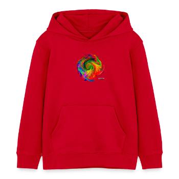 "Tornado2.4" by Acryl Galerie & Design - Kinder Organic Hoodie Mini Cruiser von Stanley/Stella - Rot - Vorne - AI Model Kid Male (0cm)