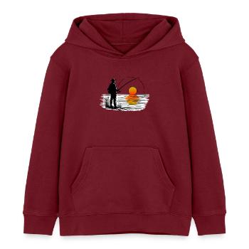 Angler 3 - Kinder Organic Hoodie Mini Cruiser von Stanley/Stella - Burgunderrot - Vorne - AI Model Kid Female (0cm)