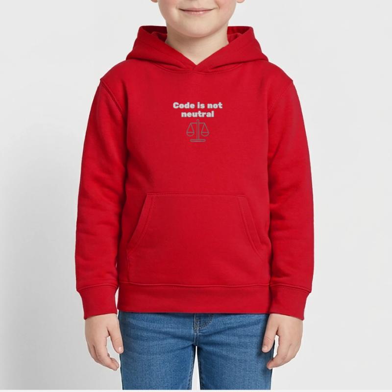 Le code n’st pas neutre Énoncé d’éthique du codeur Sweat à capuche enfant bio Stanley/Stella