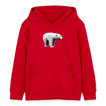 Geometrischer Eisbär | Low-Poly-Arktis-Tier - Kinder Organic Hoodie Mini Cruiser von Stanley/Stella - Rot - Vorne - AI Model Kid Male (0cm)
