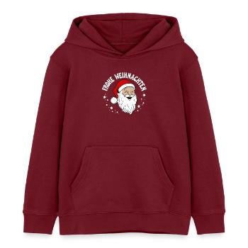 Frohe Weihnachten Ugly Christmas Sweater - Kinder Organic Hoodie Mini Cruiser von Stanley/Stella - Burgunderrot - Vorne - AI Model Kid Female (0cm)