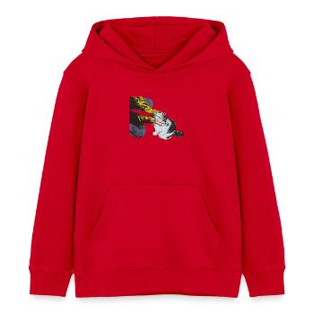 Glück - Kinder Organic Hoodie Mini Cruiser von Stanley/Stella - Rot - Vorne - AI Model Kid Male (0cm)