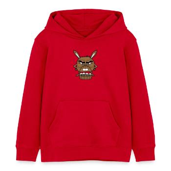 Osterhase Eier Korb böser Blick Gefährlich lächeln - Kinder Organic Hoodie Mini Cruiser von Stanley/Stella - Rot - Vorne - AI Model Kid Male (0cm)