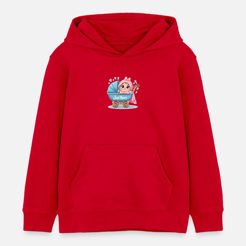 Just Born - Sweat à capuche enfant bio Stanley/Stella - rouge