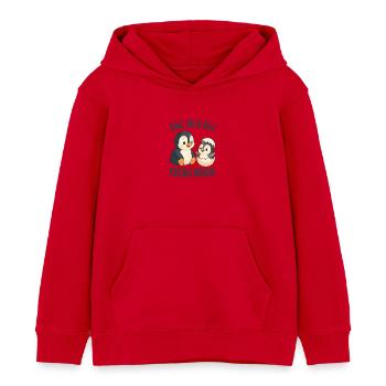 Großer Bruder, ich werde ein großer Bruder - Pinguin - Kinder Organic Hoodie Mini Cruiser von Stanley/Stella - Rot - Vorne - AI Model Kid Male (0cm)