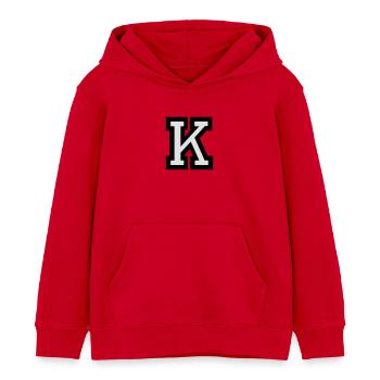 Buchstabe K - Kinder Organic Hoodie Mini Cruiser von Stanley/Stella - Rot - Vorne - AI Model Kid Male (0cm)