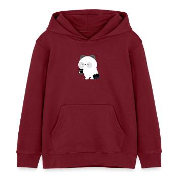 Panda Kaffeepause - Kinder Organic Hoodie Mini Cruiser von Stanley/Stella - Burgunderrot - Vorne - AI Model Kid Female (0cm)
