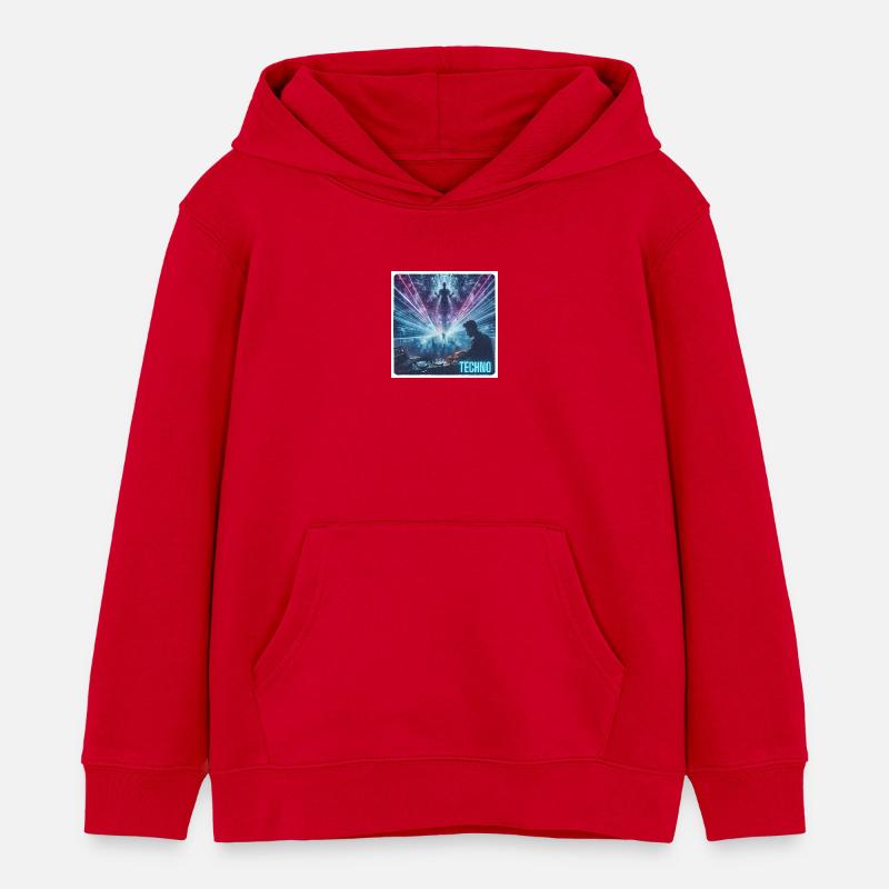 DJ mit Lasershow - Kinder Organic Hoodie Mini Cruiser von Stanley/Stella - Rot