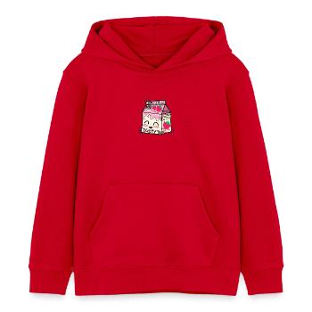 Lait de fraise Kawaii Japonais - Sweat à capuche enfant bio Stanley/Stella - rouge - Devant - AI Model Kid Male (0cm)
