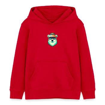Eisbär - Kinder Organic Hoodie Mini Cruiser von Stanley/Stella - Rot - Vorne - AI Model Kid Male (0cm)