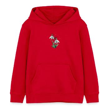 Deux perce-neige avec des coccinelles - Sweat à capuche enfant bio Stanley/Stella - rouge - Devant - AI Model Kid Male (0cm)