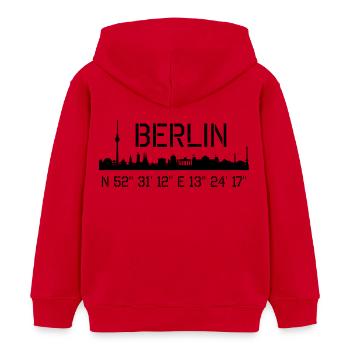 Berlin Coordonnées: N 52 ° 31 '12' 'E 13 ° 24' 17 '' - Sweat à capuche enfant bio Stanley/Stella - rouge - Dos - AI Model Kid Male (0cm)