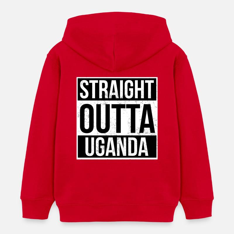Straight Outta Ouganda! | meilleur pays - Sweat à capuche enfant bio Stanley/Stella - rouge