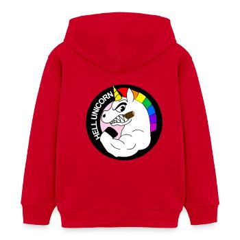 hell unicorn - Kids Organic Hoodie by Stanley/Stella - red - Back - AI Model Kid Male (0cm)