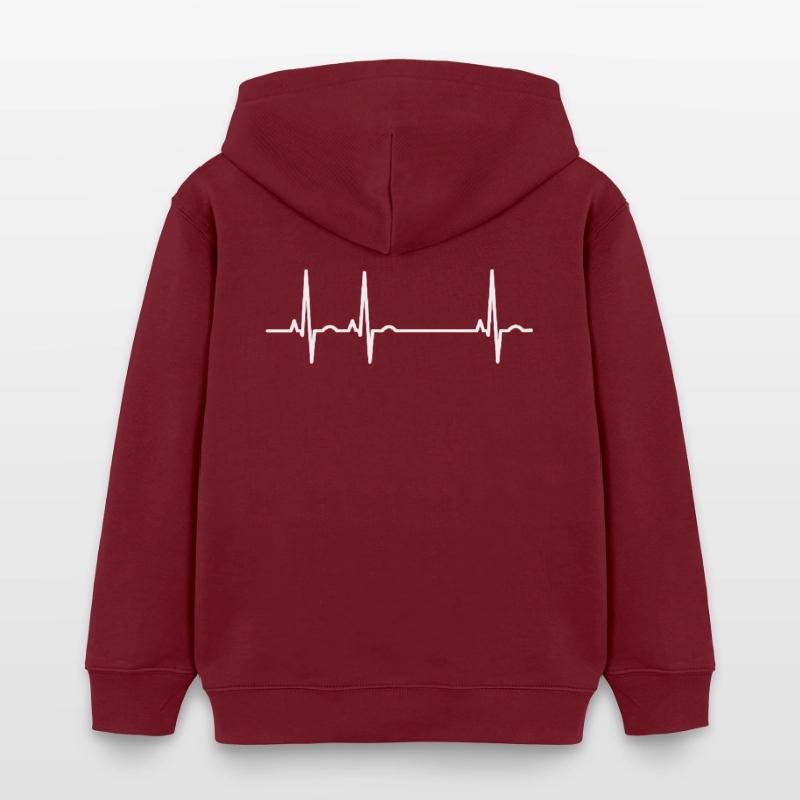 PERSONALIZABLE heartbeat evolution ekg heartbea Kids Organic Hoodie by Stanley/Stella