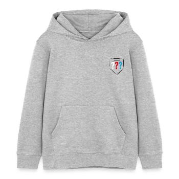 Die Drei ??? Kids Logo Tasche - Kinder Organic Hoodie Mini Cruiser von Stanley/Stella - Grau meliert - Vorne - AI Model Kid Female (0cm)