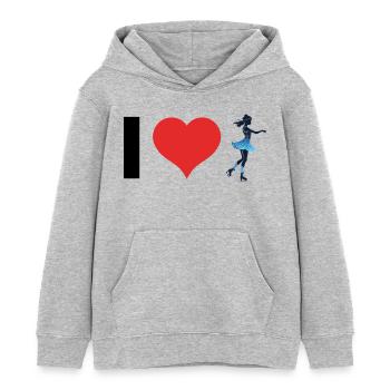 I love Skating - Figure Skationg Design - Kids Organic Hoodie by Stanley/Stella - heather grey - Front - AI Model Kid Female (0cm)