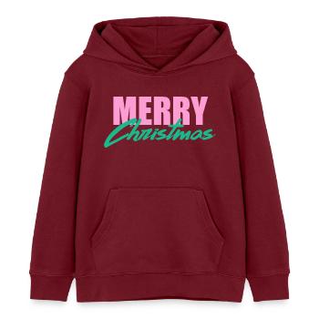 Joyeux Noël rose et vert - Sweat à capuche enfant bio Stanley/Stella - bordeaux - Devant - AI Model Kid Female (0cm)