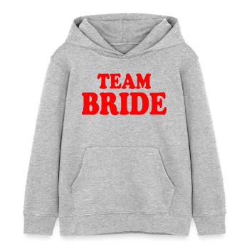 Équipe de la mariée - Sweat à capuche enfant bio Stanley/Stella - gris chiné - Devant - AI Model Kid Female (0cm)