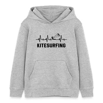 Kitesurfing - Kinder Organic Hoodie Mini Cruiser von Stanley/Stella - Grau meliert - Vorne - AI Model Kid Female (0cm)