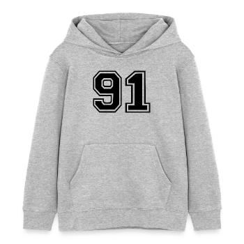91 - Kinder Organic Hoodie Mini Cruiser von Stanley/Stella - Grau meliert - Vorne - AI Model Kid Female (0cm)