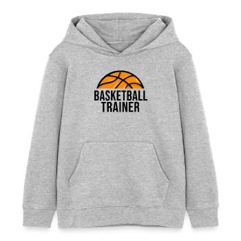 Basketballtrainer basket ball coach. - Kinder Organic Hoodie Mini Cruiser von Stanley/Stella - Grau meliert - Vorne - AI Model Kid Female (0cm)