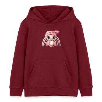 flamant rose mignon mignon bébé enfants animal dessin animé - Sweat à capuche enfant bio Stanley/Stella - bordeaux - Devant - AI Model Kid Female (0cm)